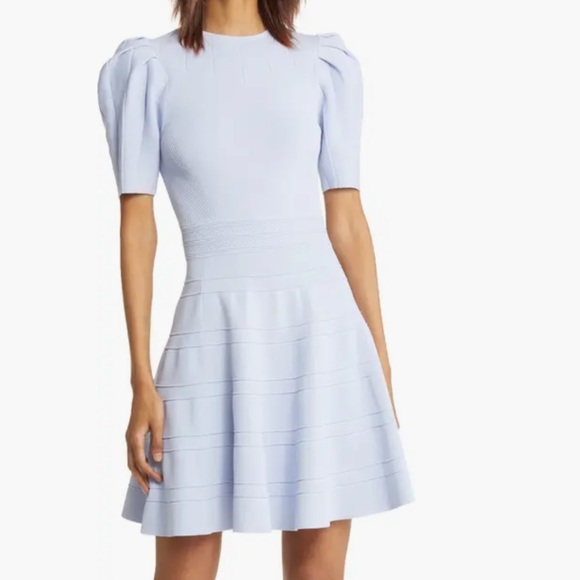 Ted Baker London Dresses & Skirts - Ted Baker Velvey Puff Sleeve Knit Dress